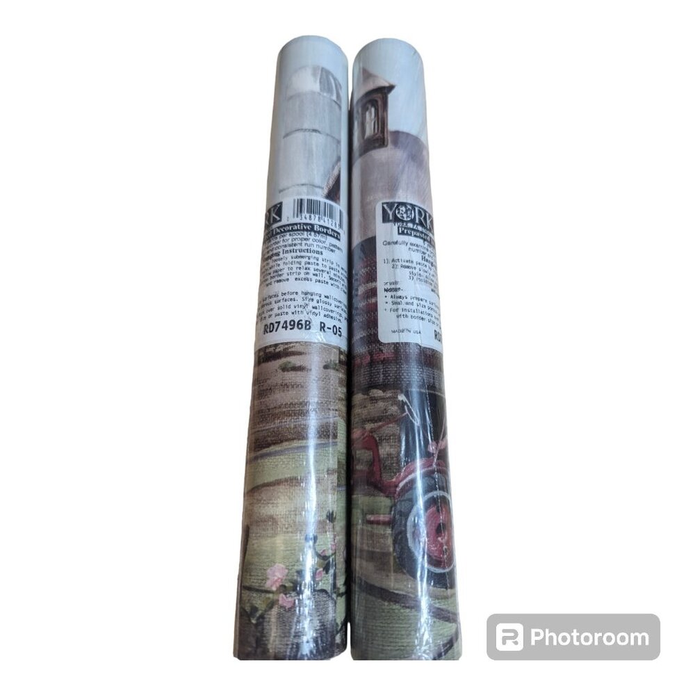 Lot 2 York Borders‎ Prepasted Decorative Borders 5 yards RD7496B Americana farm